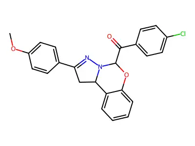 (4-CL-PH)(2-(4-Meo-PH)1,10B-dihydropyrazolo(1,5-C)(1,3)benzoxazin-5-YL)methanone structure