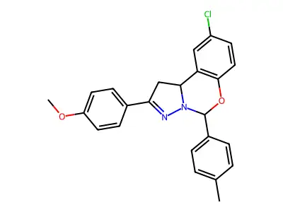 4-(9-CL-5-(4-ME-PH)-1,10B-Dihydropyrazolo(1,5-C)(1,3)benzoxazin-2-YL)PH ME ether structure