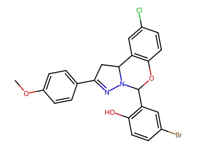 4-BR-2-(9-CL-2-(4-Meo-PH)1,10B-dihydropyrazolo(1,5-C)(1,3)benzoxazin-5-YL)phenol structure