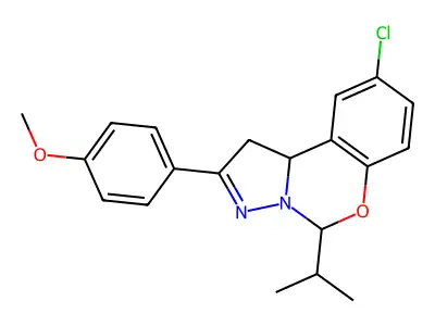 9-CL-5-Isopropyl-2-(4-methoxyphenyl)1,10B-dihydropyrazolo(1,5-C)(1,3)benzoxazine structure