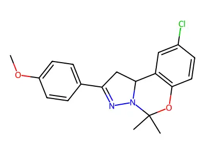 4(9-CL-5,5-Dimethyl-1,10B-dihydropyrazolo(1,5-C)(1,3)benzoxazin-2-YL)PH ME ether structure