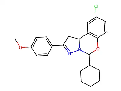 9-CL-5-Cyclohexyl-2-(4-meo-phenyl)-1,10B-dihydropyrazolo(1,5-C)(1,3)benzoxazine structure