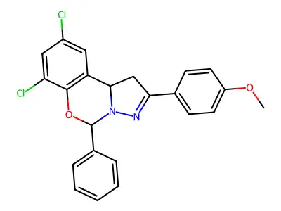 7,9-DI-CL-2-(4-Methoxyphenyl)-5-PH-1,10B-dihydropyrazolo(1,5-C)(1,3)benzoxazine structure