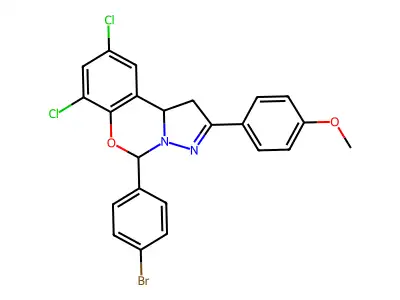 5-(4-BR-PH)-7,9-DI-CL-2-(4-Meo-PH)-1,10B-dihydropyrazolo(1,5-C)(1,3)benzoxazine structure