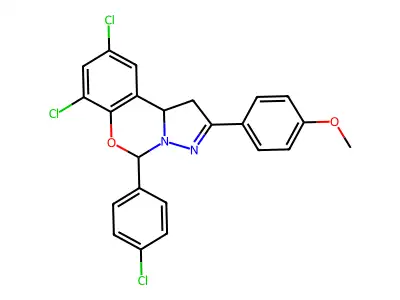 7,9-DI-CL-5-(4-CL-PH)-2-(4-Meo-PH)-1,10B-dihydropyrazolo(1,5-C)(1,3)benzoxazine structure