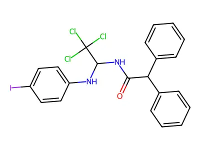 2,2-Diphenyl-N-(2,2,2-trichloro-1-(4-iodoanilino)ethyl)acetamide structure