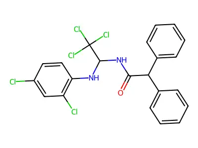 2,2-Diphenyl-N-(2,2,2-trichloro-1-(2,4-dichloroanilino)ethyl)acetamide structure