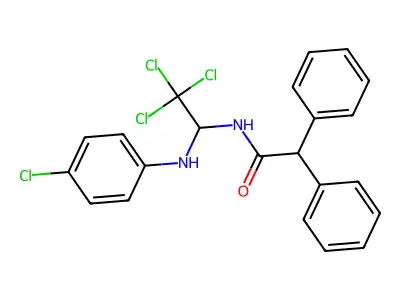 2,2-Diphenyl-N-(2,2,2-trichloro-1-(4-chloroanilino)ethyl)acetamide structure