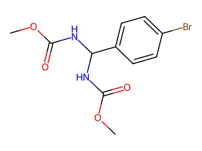 methyl N-[(4-bromophenyl)[(methoxycarbonyl)amino]methyl]carbamate structure