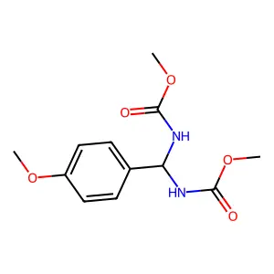 (Methoxycarbonylamino-(4-methoxy-phenyl)-methyl)-carbamic acid methyl ester structure