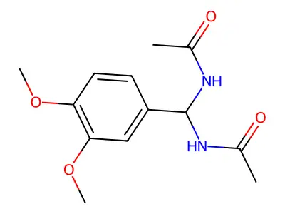 N-((Acetylamino)(3,4-dimethoxyphenyl)methyl)acetamide structure