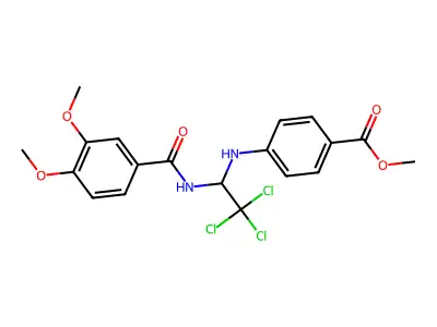 Methyl 4-((2,2,2-trichloro-1-((3,4-dimethoxybenzoyl)amino)ethyl)amino)benzoate structure
