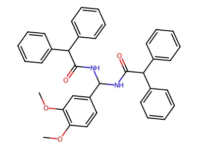 N-((3,4-Dimethoxyphenyl)((diphenylacetyl)amino)methyl)-2,2-diphenylacetamide structure
