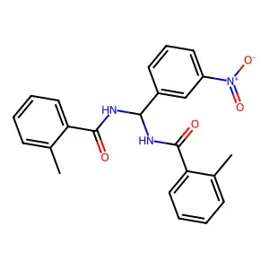 2-Methyl-N-(((2-methylbenzoyl)amino)(3-nitrophenyl)methyl)benzamide structure