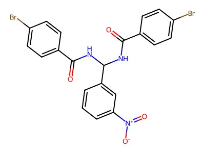 4-Bromo-N-(((4-bromobenzoyl)amino)(3-nitrophenyl)methyl)benzamide structure