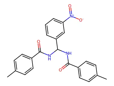 4-Methyl-N-(((4-methylbenzoyl)amino)(3-nitrophenyl)methyl)benzamide structure