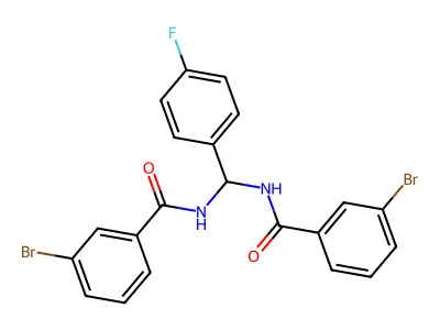 3-Bromo-N-(((3-bromobenzoyl)amino)(4-fluorophenyl)methyl)benzamide structure