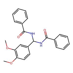 N-((Benzoylamino)(3,4-dimethoxyphenyl)methyl)benzamide structure