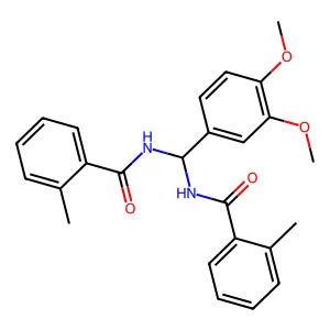N-((3,4-Dimethoxyphenyl)((2-methylbenzoyl)amino)methyl)-2-methylbenzamide structure
