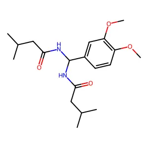 N-[(3,4-dimethoxyphenyl)(3-methylbutanamido)methyl]-3-methylbutanamide structure