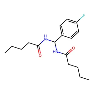 N-((4-Fluorophenyl)(pentanoylamino)methyl)pentanamide structure