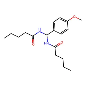 N-((4-Methoxyphenyl)(pentanoylamino)methyl)pentanamide structure
