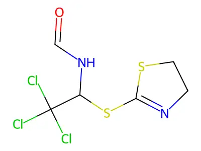 2,2,2-Trichloro-1-(4,5-dihydro-1,3-thiazol-2-ylthio)ethylformamide structure
