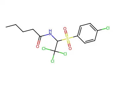 N-(2,2,2-Trichloro-1-((4-chlorophenyl)sulfonyl)ethyl)pentanamide structure