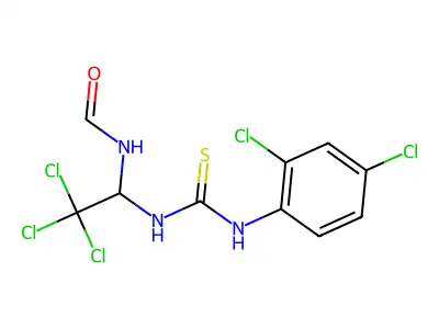 N-(2,4-Dichlorophenyl)-N'-(2,2,2-trichloro-1-(formylamino)ethyl)thiourea structure