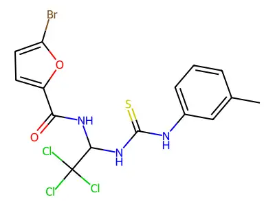 5-Bromo-N-(2,2,2-trichloro-1-((3-toluidinocarbothioyl)amino)ethyl)-2-furamide structure