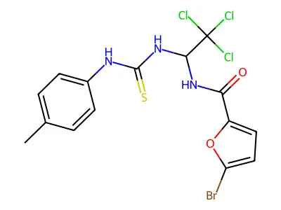 5-Bromo-N-(2,2,2-trichloro-1-((4-toluidinocarbothioyl)amino)ethyl)-2-furamide structure