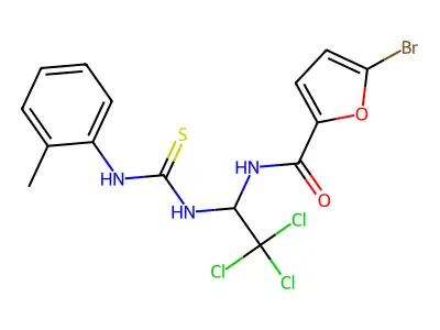 5-Bromo-N-(2,2,2-trichloro-1-((2-toluidinocarbothioyl)amino)ethyl)-2-furamide structure