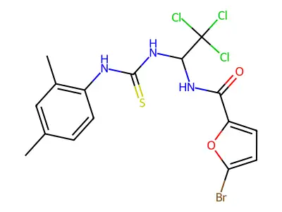 5-BR-N(2,2,2-Trichloro-1-(((2,4-dimethylanilino)carbothioyl)amino)ET)-2-furamide structure