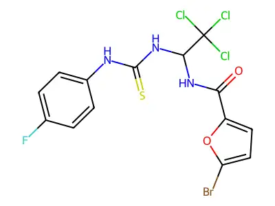 5-BR-N-(2,2,2-Trichloro-1-(((4-fluoroanilino)carbothioyl)amino)ethyl)-2-furamide structure