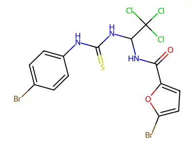 5-BR-N-(1-(((4-Bromoanilino)carbothioyl)amino)-2,2,2-trichloroethyl)-2-furamide structure