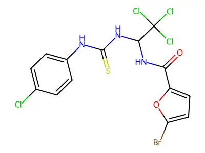 5-BR-N-(2,2,2-Trichloro-1-(((4-chloroanilino)carbothioyl)amino)ethyl)-2-furamide structure