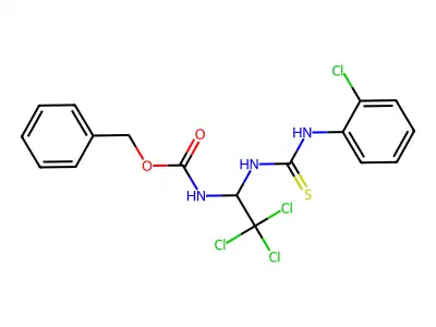 Benzyl 2,2,2-trichloro-1-(((2-chloroanilino)carbothioyl)amino)ethylcarbamate structure