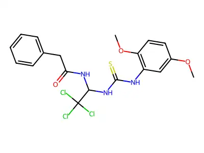 2-PH-N-(2,2,2-Trichloro-1-(((2,5-dimethoxyanilino)carbothioyl)amino)ET)acetamide structure