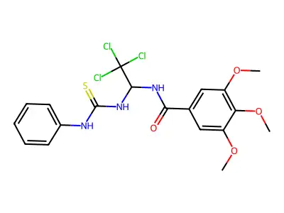 N-(1-((Anilinocarbothioyl)amino)-2,2,2-trichloroethyl)-3,4,5-trimethoxybenzamide structure