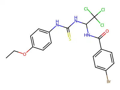 4-BR-N-(2,2,2-Trichloro-1-(((4-ethoxyanilino)carbothioyl)amino)ethyl)benzamide structure