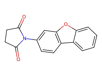 1-Dibenzofuran-3-ylpyrrolidine-2,5-dione structure
