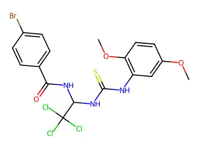 4-BR-N-(2,2,2-Trichloro-1-(((2,5-dimethoxyanilino)carbothioyl)amino)ET)benzamide structure