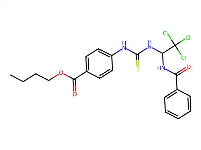 BU 4-((((1-(Benzoylamino)-2,2,2-trichloroethyl)amino)carbothioyl)amino)benzoate structure