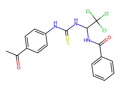 N-(1-(((4-Acetylanilino)carbothioyl)amino)-2,2,2-trichloroethyl)benzamide structure