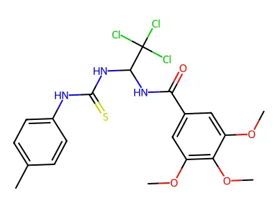 3,4,5-Trimethoxy-N(2,2,2-trichloro-1-((4-toluidinocarbothioyl)amino)ET)benzamide structure