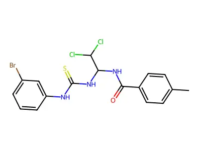 N-(1-(((3-Bromoanilino)carbothioyl)amino)-2,2-dichloroethyl)-4-methylbenzamide structure