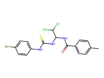 N-(1-(((4-Bromoanilino)carbothioyl)amino)-2,2-dichloroethyl)-4-methylbenzamide structure