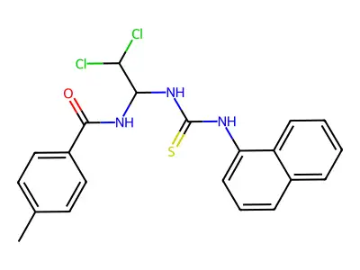 N-(2,2-Dichloro-1-(((1-naphthylamino)carbothioyl)amino)ethyl)-4-methylbenzamide structure