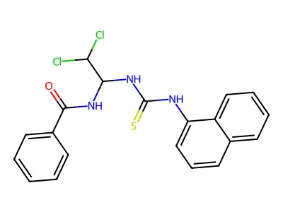 N-(2,2-Dichloro-1-(((1-naphthylamino)carbothioyl)amino)ethyl)benzamide structure