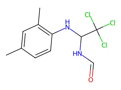 2,2,2-Trichloro-1-(2,4-dimethylanilino)ethylformamide structure